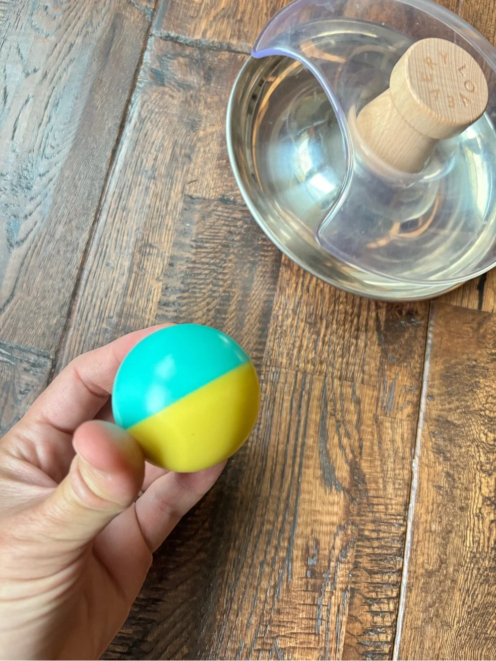 Lovevery stainless steel tip and turn toy from the explorer play kit